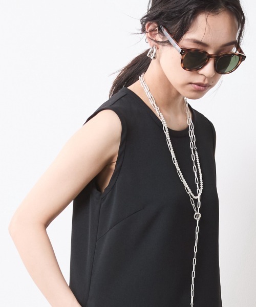 「CHIC STYLE」 ノースリーブワンピース L ブラック レディース_画像8