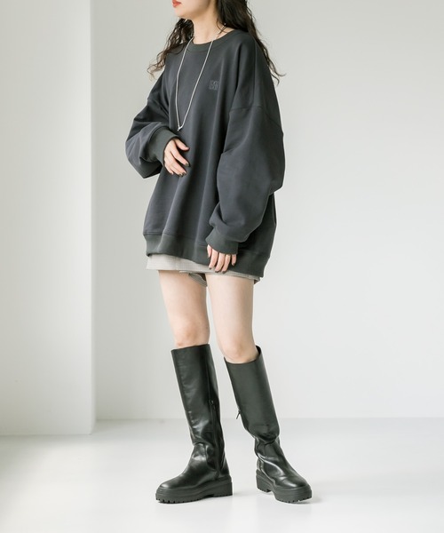 「mystic」 スウェットカットソー FREE ライトグレー レディース_画像2