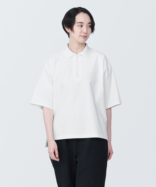 「無印良品」 半袖ポロシャツ X-SMALL オフホワイト メンズ_画像2