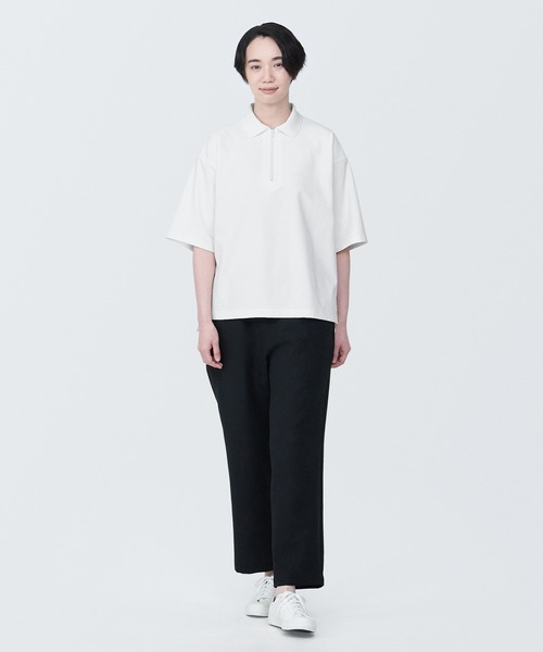 「無印良品」 半袖ポロシャツ X-SMALL オフホワイト メンズ_画像3