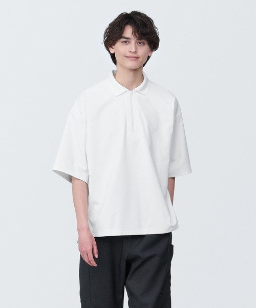 「無印良品」 半袖ポロシャツ X-SMALL オフホワイト メンズ_画像9