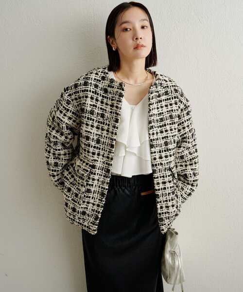 コート アウター ツイードケープジャケット レディース plage（プラージュ）の「【GIRL】ツィードケープジャケット（その他