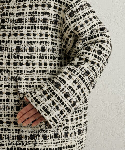 Omekashi（オメカシ） コート アウター ツイードノーカラージャケット