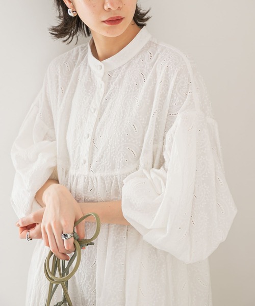 「KBF」 長袖ワンピース ONE ブルー系その他 レディース_画像4
