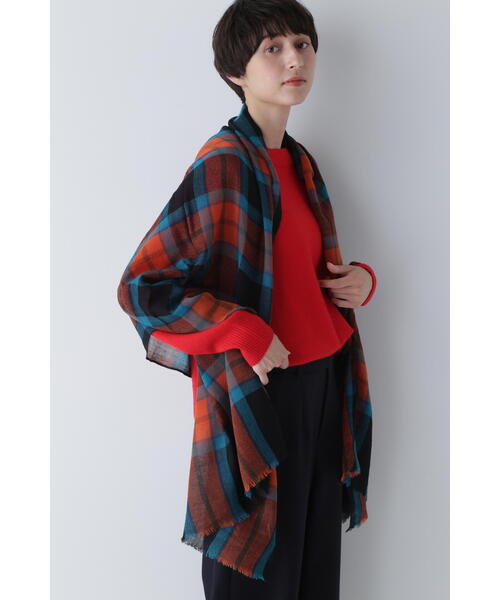 「Glen Prince」 ストール フリ- オレンジ レディース_画像5