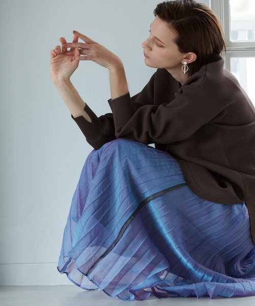 「RAW FUDGE」 プリーツスカート M ベージュ レディース_画像2