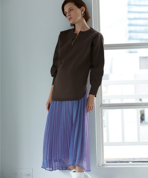 「RAW FUDGE」 プリーツスカート M ベージュ レディース_画像3