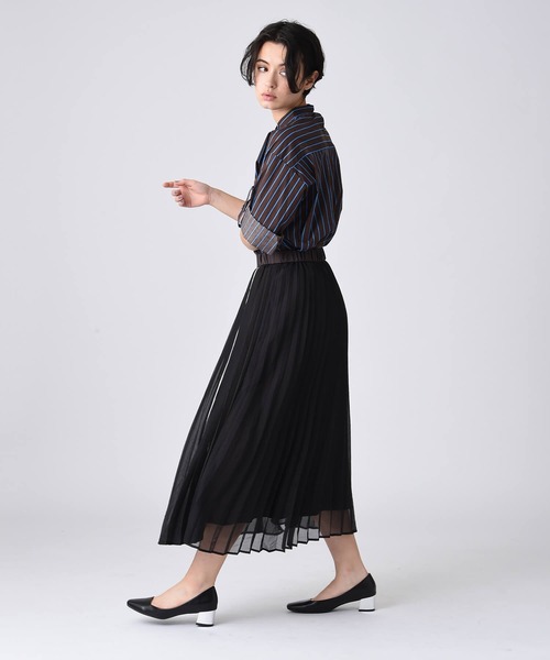 「RAW FUDGE」 プリーツスカート M ベージュ レディース_画像9