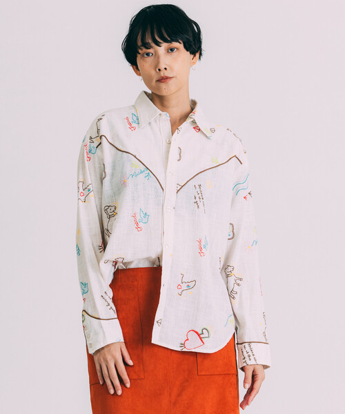 「Freada」 長袖シャツ ONE SIZE ホワイト レディース_画像2