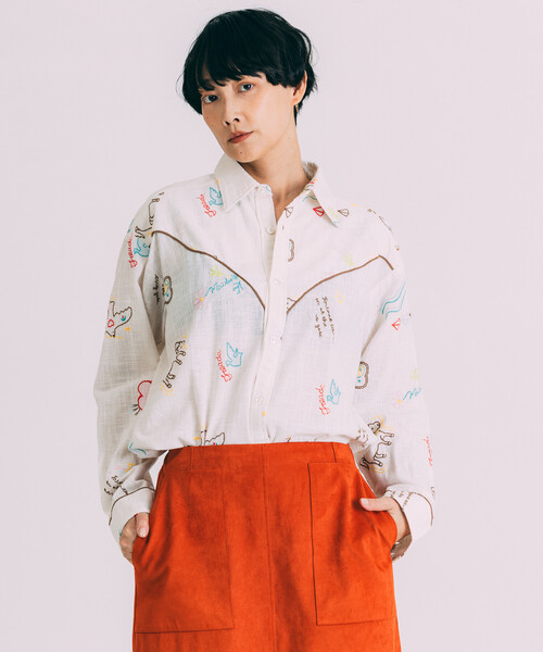 「Freada」 長袖シャツ ONE SIZE ホワイト レディース_画像8