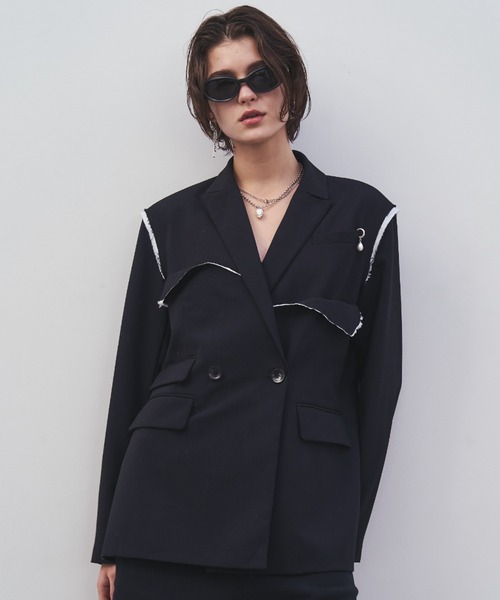 ジャケット テーラードジャケット OUTLINE TAILORED  JACKET/アウトラインテーラードジャケット レディースの画像