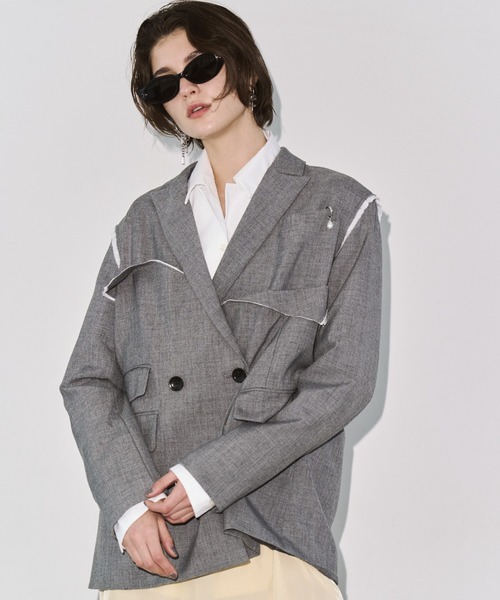 ジャケット テーラードジャケット OUTLINE TAILORED  JACKET/アウトラインテーラードジャケット レディースの画像