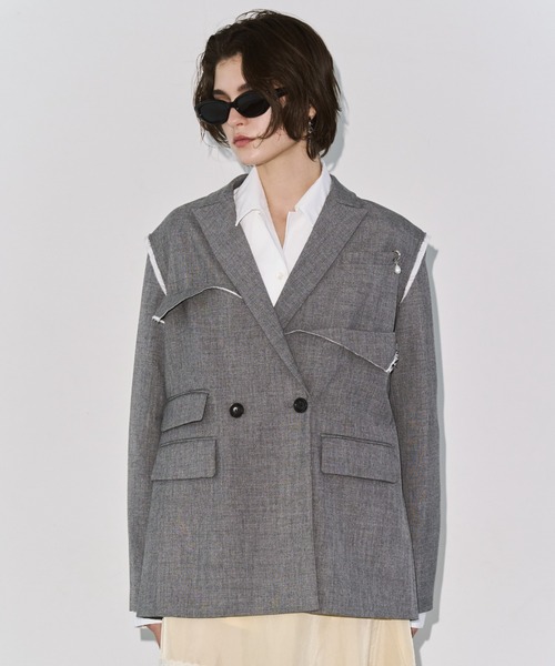 ジャケット テーラードジャケット OUTLINE TAILORED  JACKET/アウトラインテーラードジャケット レディースの画像