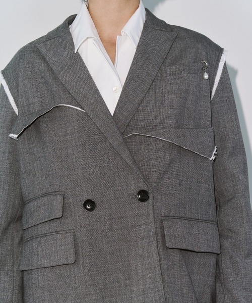 ジャケット テーラードジャケット OUTLINE TAILORED  JACKET/アウトラインテーラードジャケット レディースの画像