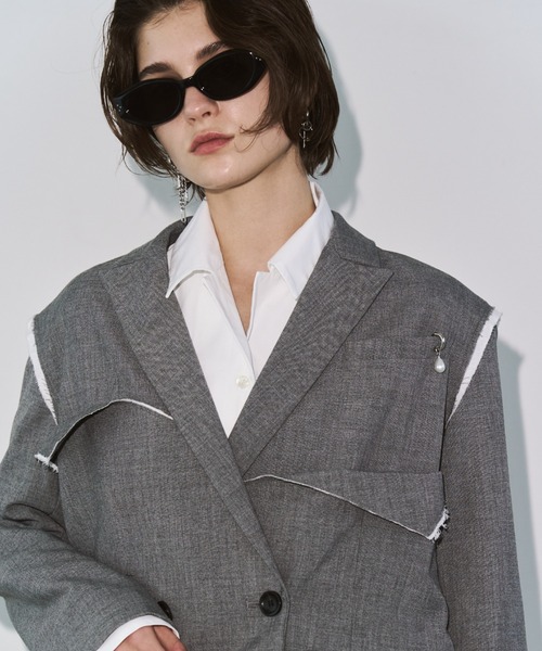 ジャケット テーラードジャケット OUTLINE TAILORED  JACKET/アウトラインテーラードジャケット レディースの画像