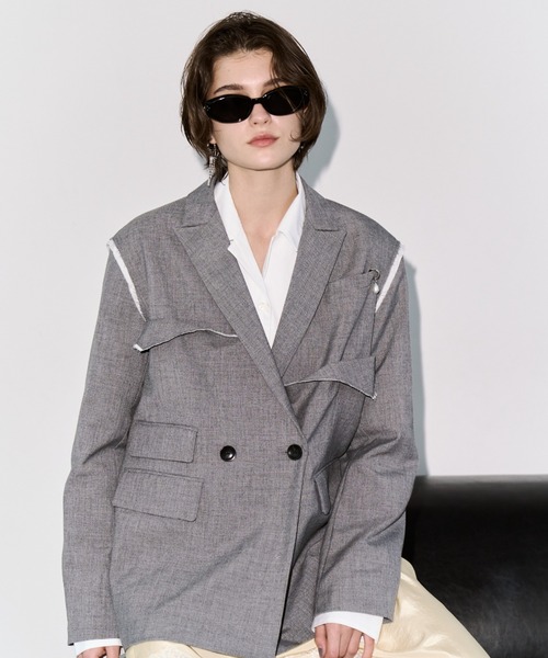 ジャケット テーラードジャケット OUTLINE TAILORED  JACKET/アウトラインテーラードジャケット レディースの画像