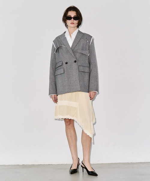 ジャケット テーラードジャケット OUTLINE TAILORED  JACKET/アウトラインテーラードジャケット レディースの画像
