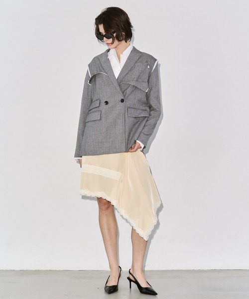 ジャケット テーラードジャケット OUTLINE TAILORED  JACKET/アウトラインテーラードジャケット レディースの画像