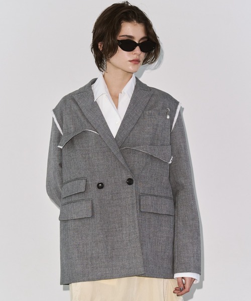 ジャケット テーラードジャケット OUTLINE TAILORED  JACKET/アウトラインテーラードジャケット レディースの画像