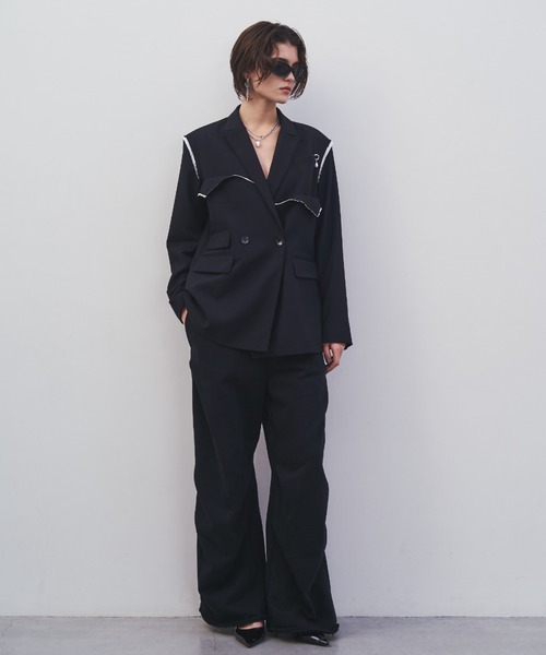 ジャケット テーラードジャケット OUTLINE TAILORED  JACKET/アウトラインテーラードジャケット レディースの画像