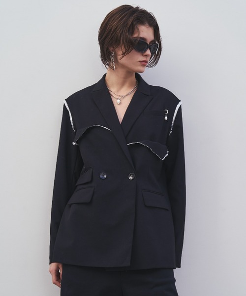 ジャケット テーラードジャケット OUTLINE TAILORED  JACKET/アウトラインテーラードジャケット レディースの画像