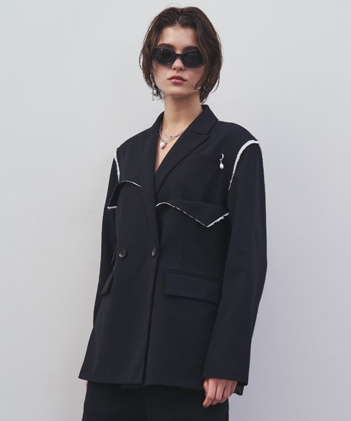 ジャケット テーラードジャケット OUTLINE TAILORED  JACKET/アウトラインテーラードジャケット レディースの画像