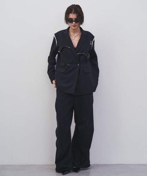 ジャケット テーラードジャケット OUTLINE TAILORED  JACKET/アウトラインテーラードジャケット レディースの画像