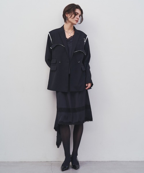 ジャケット テーラードジャケット OUTLINE TAILORED  JACKET/アウトラインテーラードジャケット レディースの画像