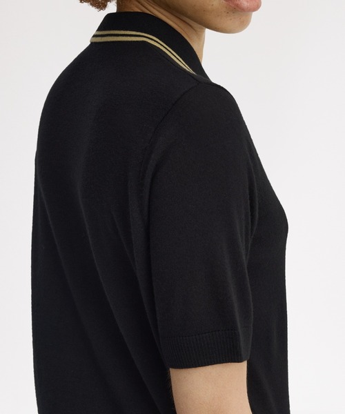 ポロシャツ ポロ Tipped Knitted Shirt／ティップラインニットポロシャツ レディースの画像