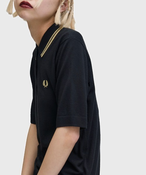 ポロシャツ ポロ Tipped Knitted Shirt／ティップラインニットポロシャツ レディースの画像