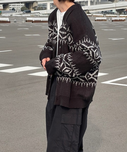 「kutir」 ニットカーディガン LARGE マスタード メンズ_画像6