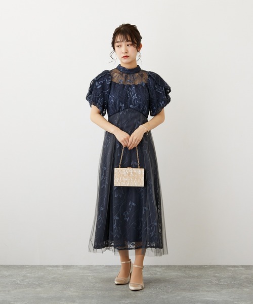 「Dorry Doll」 半袖ワンピース M ネイビー レディース_画像4