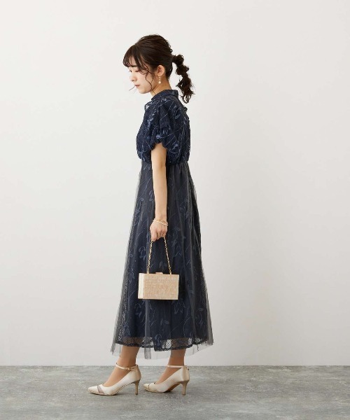 「Dorry Doll」 半袖ワンピース M ネイビー レディース_画像8