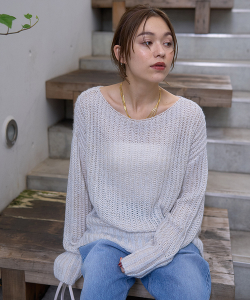 「Rouge vif」 長袖ニット フリー グレー レディース_画像6