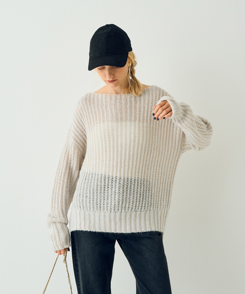 「Rouge vif」 長袖ニット フリー グレー レディース_画像7
