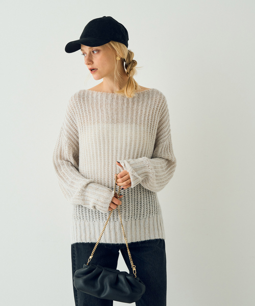 「Rouge vif」 長袖ニット フリー グレー レディース_画像9