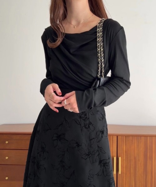 「JUNOAH」 ドッキングワンピース MEDIUM ブラック レディース_画像6