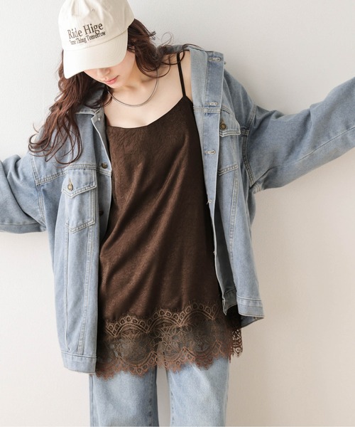 ReAmour キャミソール フラワーレース配色キャミ : ZOZOTOWN Yahoo!店