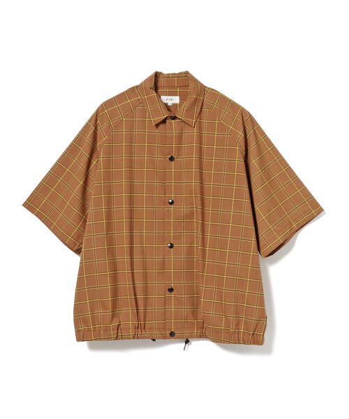 「BeAMS DOT」 半袖シャツ MEDIUM ベージュ メンズ_画像8