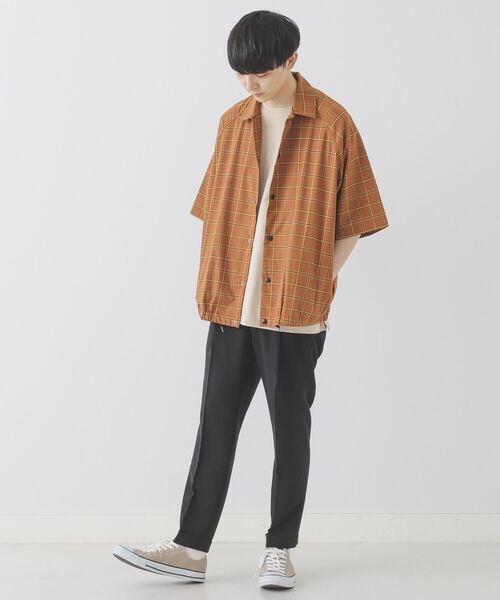 「BeAMS DOT」 半袖シャツ MEDIUM ベージュ メンズ_画像9