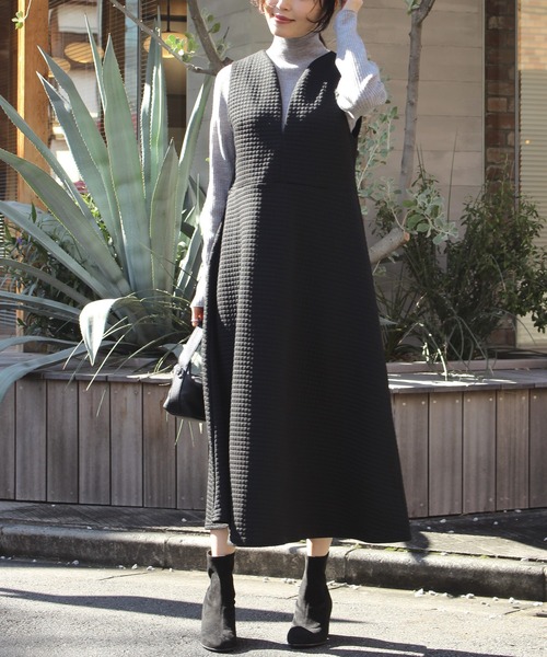 「INCEDE」 ノースリーブワンピース LL オフホワイト レディース_画像5