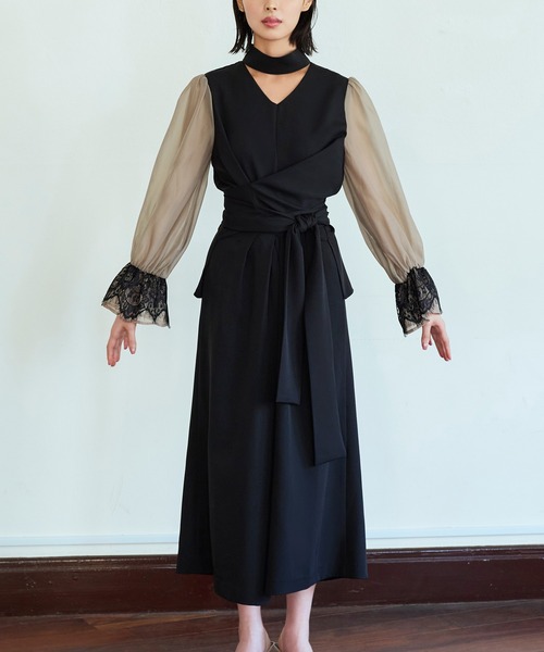 「RUIRUE BOUTIQUE」 パンツドレス 3L ブラック レディース