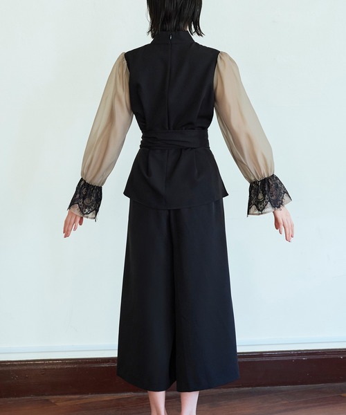 「RUIRUE BOUTIQUE」 パンツドレス 3L ブラック レディース