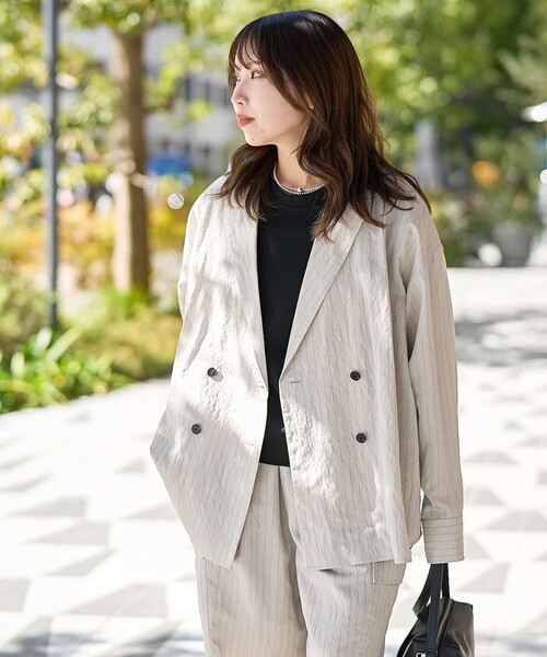 RONEL ブラウス シャツ 「RONEL」ストライプシャツジャケット