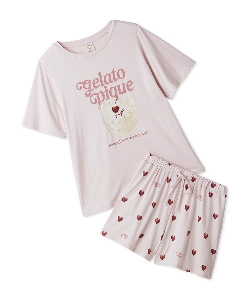 新品✨️ジェラートピケ　ハート柄 セットアップ　ルームウェア　部屋着 gelato pique（ジェラートピケ） パジャマ ルームウェア 「ONLINE限定