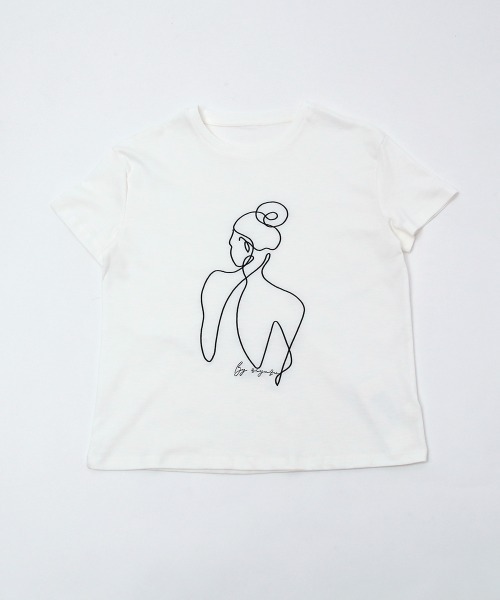 tシャツ 半袖 ラインアート刺繍 ニュアンスTEE レディース : ZOZOTOWN 
