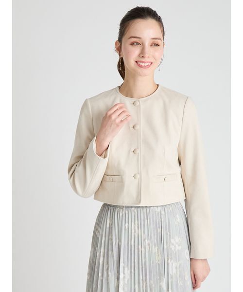 CELFORD - 新品・未使用 CELFORD リネンライクショートジャケット CELFORD（セルフォード） ノーカラージャケット 38 ピンク レディース