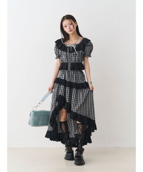 jouetie（ジュエティ） ロング スカート 夏 レースフリルアシメロング