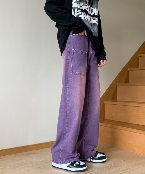 「MGV」 デニムパンツ LARGE パープル メンズ_画像2