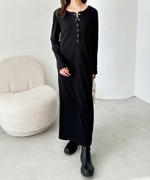 「GeeRA」 長袖ワンピース MEDIUM ブラック レディース_画像8